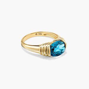 Mejuri Heirloom Ring Blue Topaz - Size 8